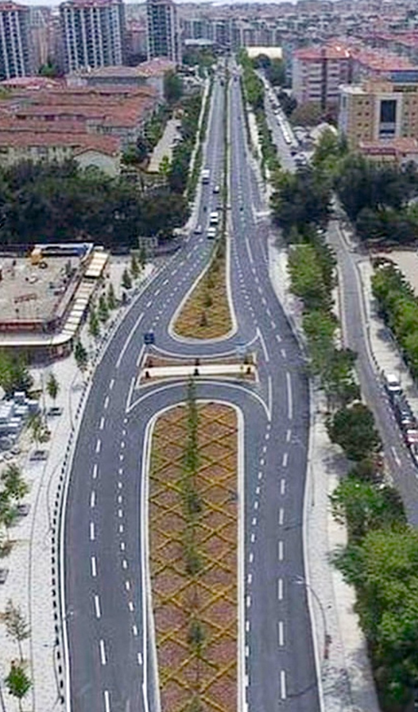 İstanbul’da tamamlanmış bulvar görünümü